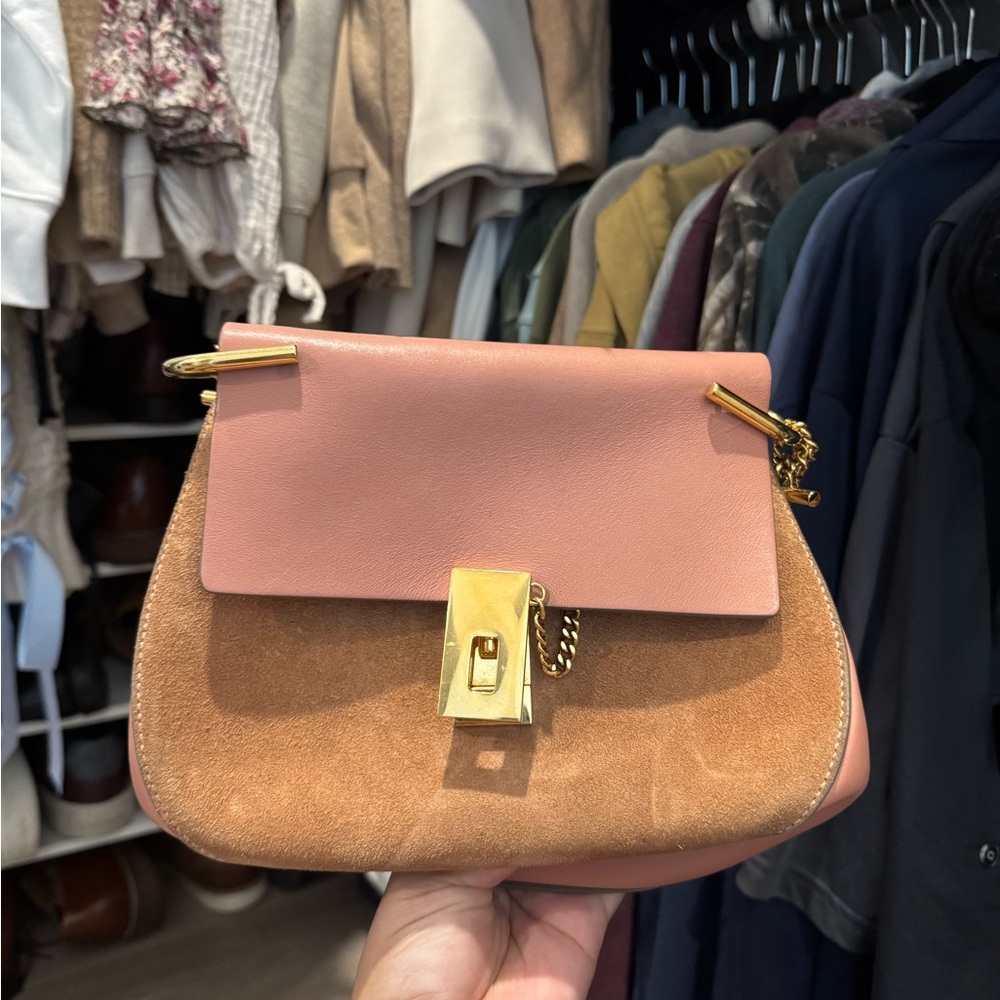 Chloe Pink and Tan Crossbody Bag